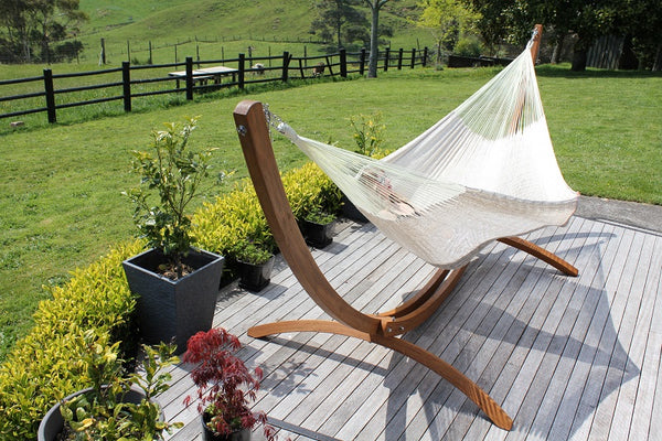 Wooden Arc Hammock Stand and Mexican Hammock