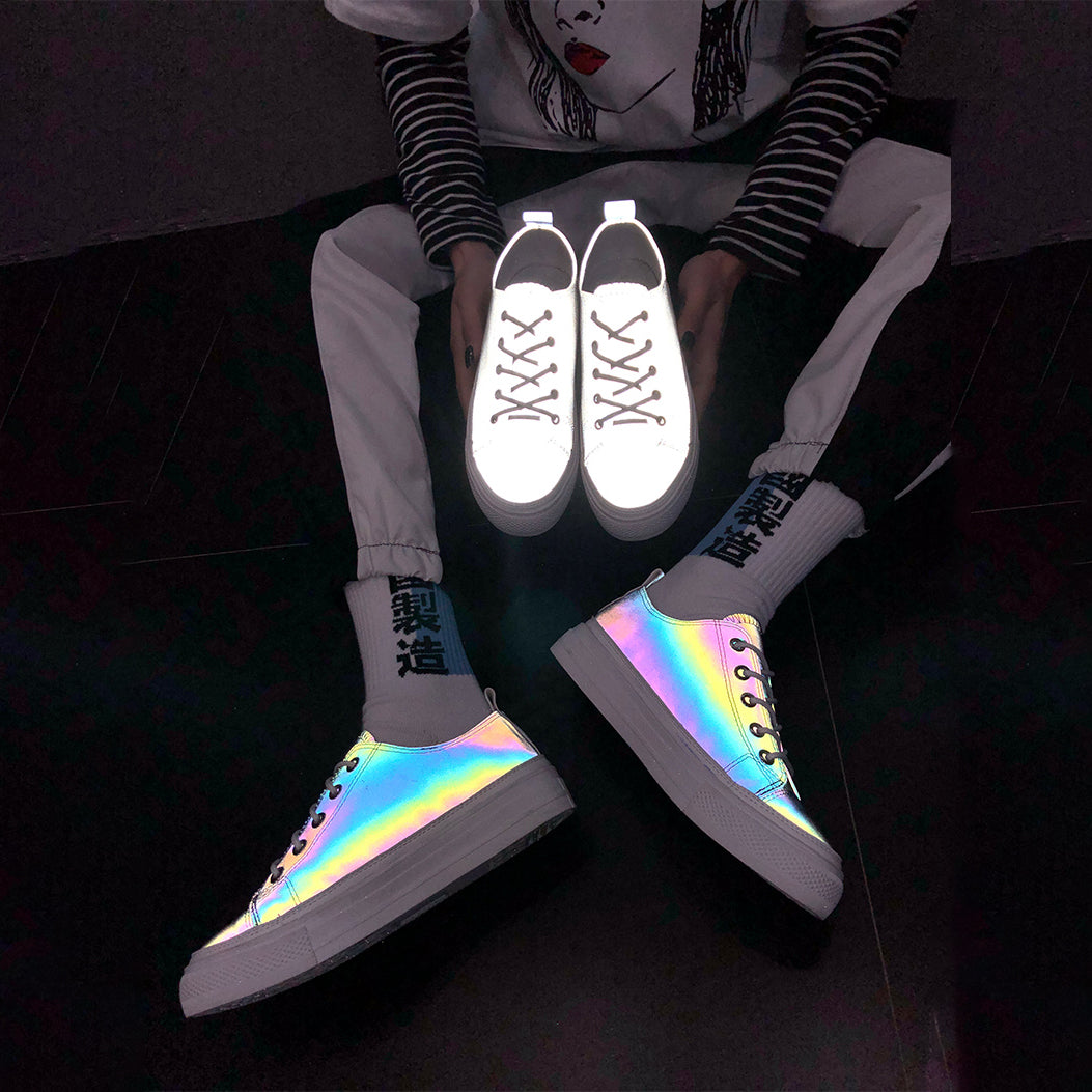 rainbow silver shoes