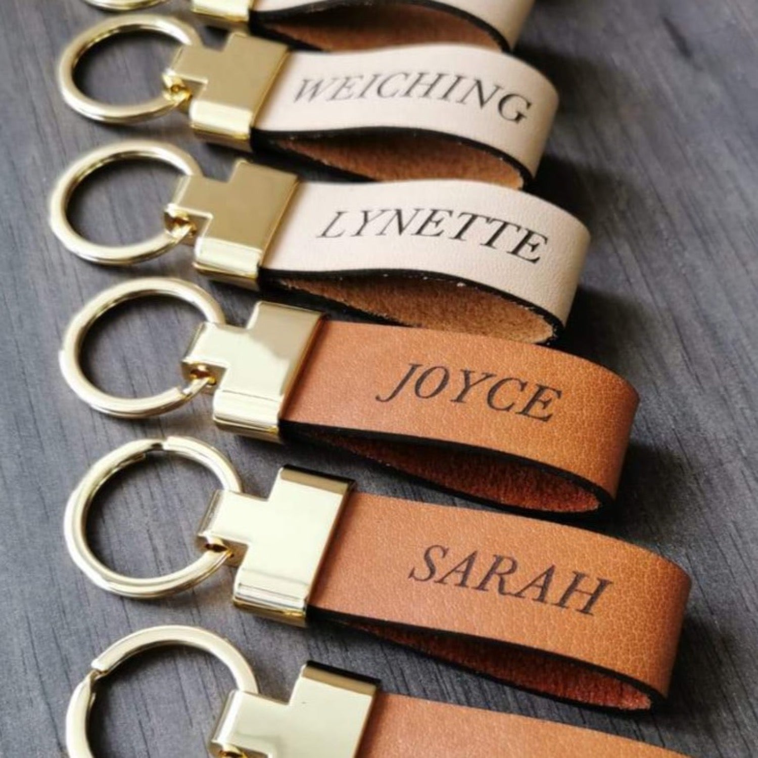 custom leather key chains