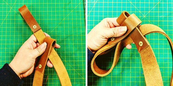 DIY leather yoga strap
