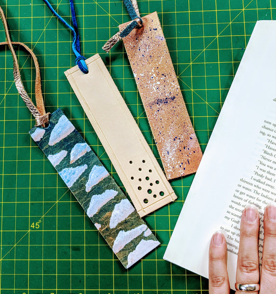 DIY leather bookmarks, simple leather craft