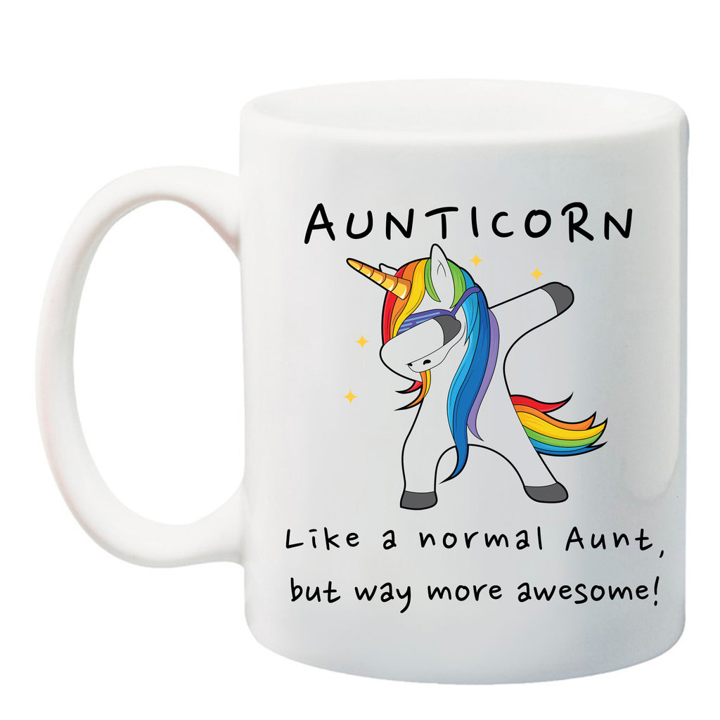 ndapprenticeships® Aunticorn Unicorn Funny Aunt Gift, Aunt Announcement  11 oz. Ceramic Coffee Mug, promoted to aunt mug, promoted to aunt, Baby announcement