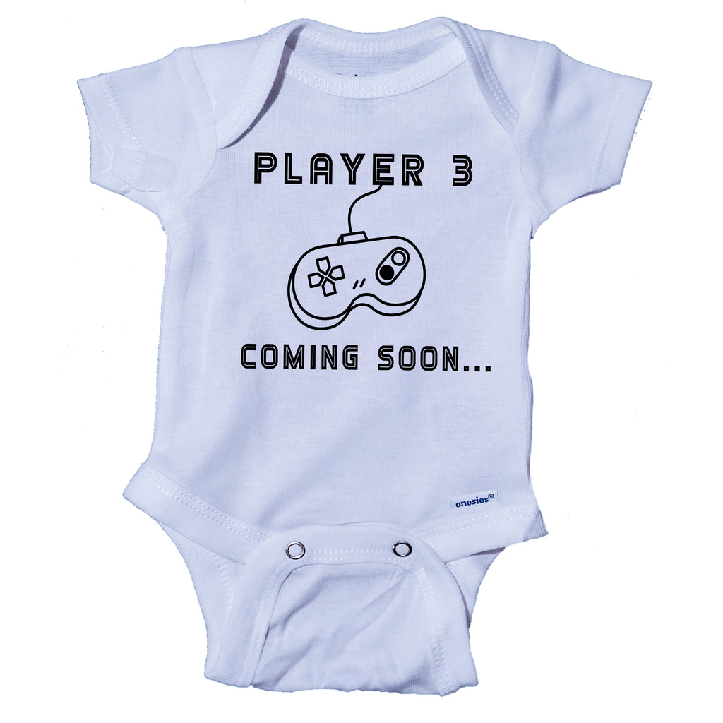 ndapprenticeships® Player 3 Coming Soon... Baby announcement Infant Onesie®  Bodysuit Romper
