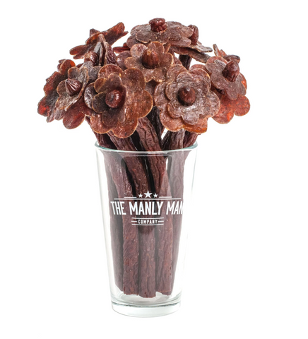 Beef Jerky Bouquet in glass