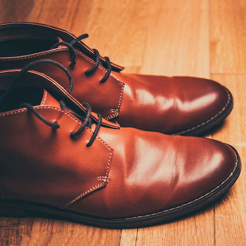 dress shoe leather closeup