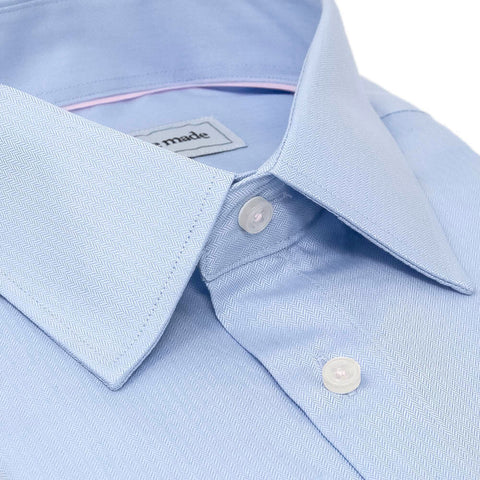 slim blue button up dress shirt