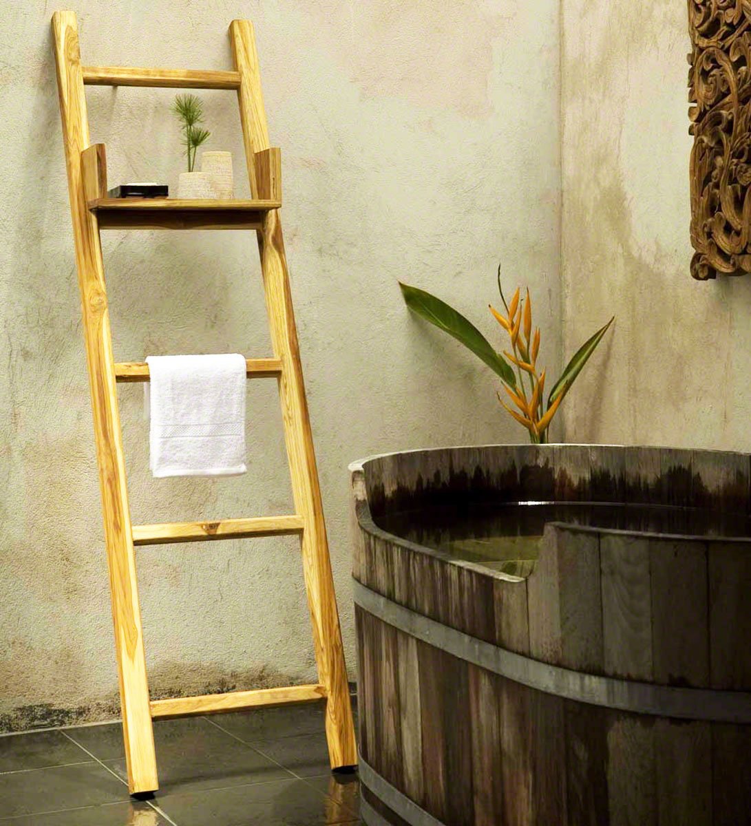 Alcatraz Island Italiaans Dochter Haussmann® Teak Teak Towel Ladder 18 x 64 in H Adj Shelf Teak Oil –  Haussmann Inc