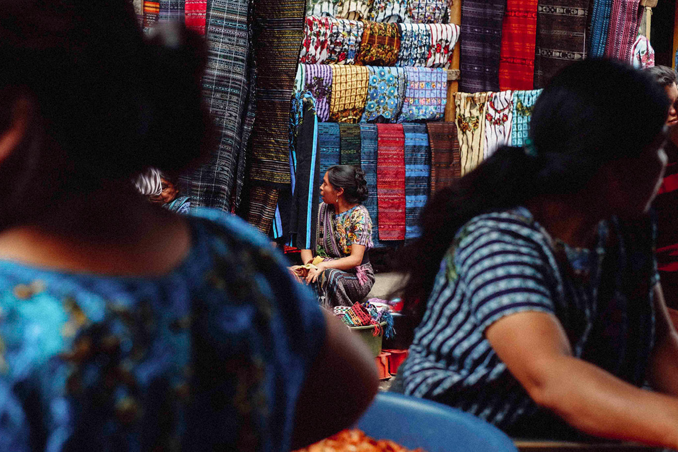 tissu coloré coton marché guatemala