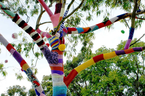 yarnbombing with KnitPal's natural fibers