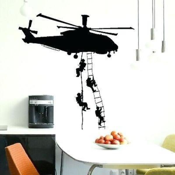 Neo Helicopter Army Wall Sticker We Love The Military