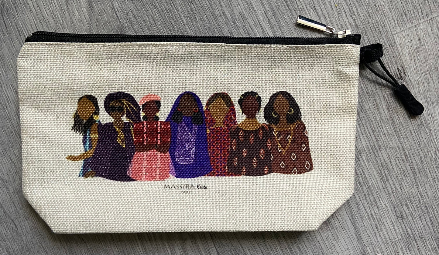 Pochette en lin bande de filles