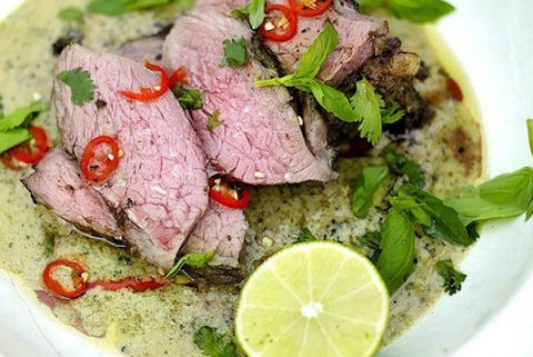 BBQ Leg of Lamb with Thai Green Spices 