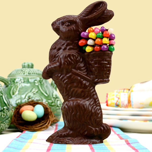 Medium Standing Chocolate Bunny Decorated With Jelly Beans Solid