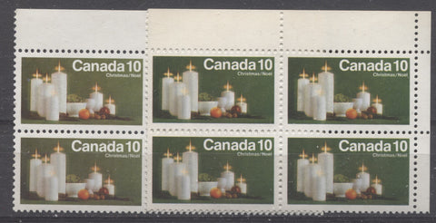 Two shades of the 1972 10c Christmas stamp of Canada