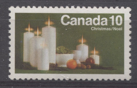 The 1972 10c Christmas stamp of Canada depicting Candles and Fruit