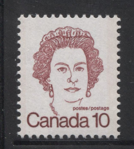 The 10c Queen Elizabeth II stamp of the 1972-1978 Caricature Issue of Canada