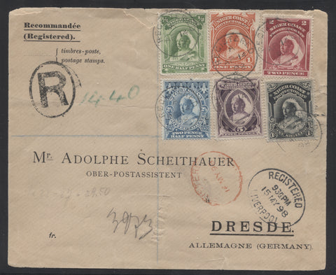 Cover to Germany franked with a complete set of the 1894 Second Waterlow Issue from Niger Coast Protectorate
