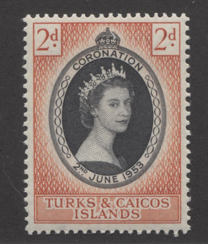 The 2d 1953 Coronation issue of the Turks and Caicos Islands
