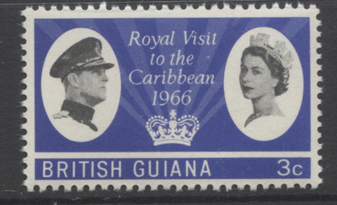 The 3c 1966 Royal Visit issue from British Guiana