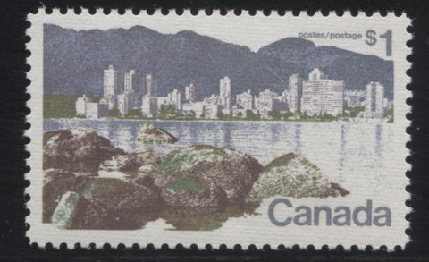 The Lithographed $1 Vancouver stamp from the 1972-1978 Caricature Issue of Canada