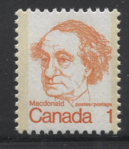 The 1c Sir John A Macdonald stamp of the 1972-1978 Caricature Issue of Canada