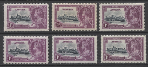 six 1 shilling 1935 Silver Jubilee stamps