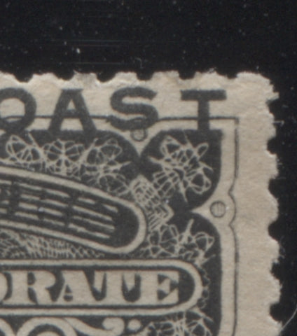 Re-entry at right side on 1s black Queen Victoria stamp of Niger Coast Protectorate