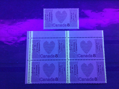 OP-4 green tagging on the 1972 World Health Day stamp of Canada