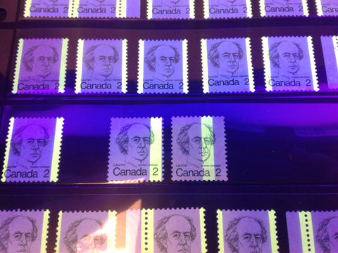 Tagging Errors on the 2c Laurier Stamp from the 1972-1978 Caricature Issue of Canada
