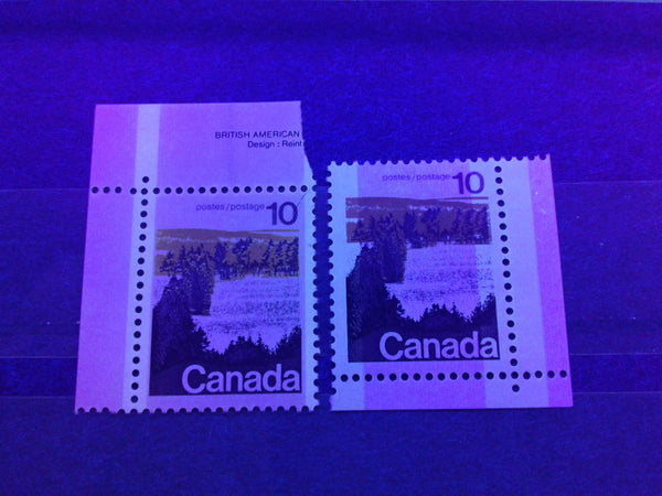 The OP-4 and Winnipeg Tagging as seen on the 10c Forest stamp from the 1972-1978 Caricature Issue of Canada