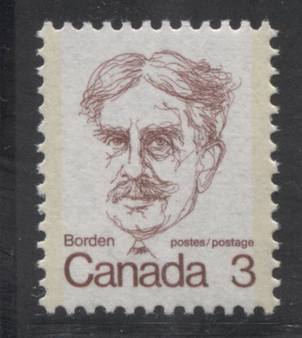 The 3c Robert Borden stamp of the 1972-1978 Caricature Issue of Canada
