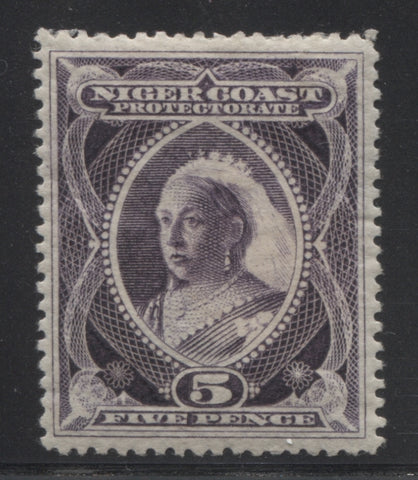 5d deep purple Queen Victoria from 2nd Waterlow Issue of Niger Coast Protectorate
