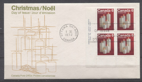 Official First Day Cover of the 1972 6c Christmas stamp of Canada