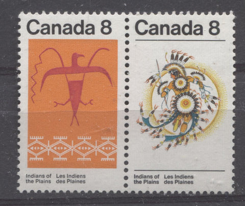 The 1972 Plains Indians stamps of Canada depicting Assiniboine Thunderbird and Sun Dance