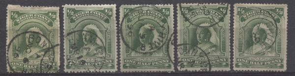 Bonny River CDS cancellations on the halfpenny Queen Victoria stamp from the Second Waterlow issue of Niger Coast Protectorate