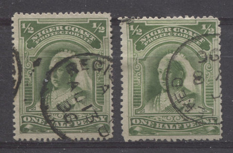 Old Calabar Registered cancel on the halfpenny Queen Victoria stamp from the second Waterlow issue of the Niger Coast Protectorate