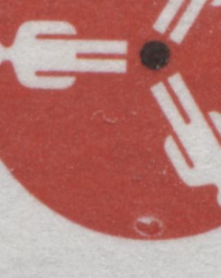 Donut flaw on the reel of the 1971 Census Centennial stamp of Canada