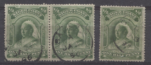 Sapelle CDS cancels on the halfpenny Queen Victoria stamp from the second Waterlow Issue of the Niger Coast Protectorate