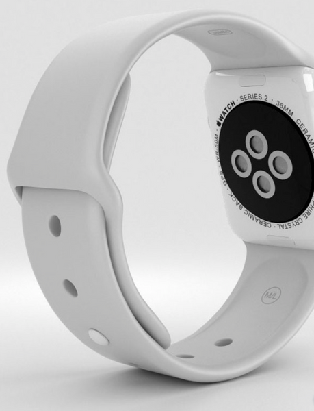 38mm Ceramic Apple Watch with white Sport Band