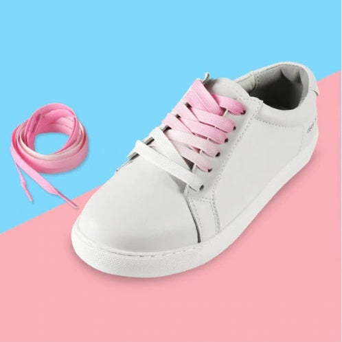 pink and blue shoelaces