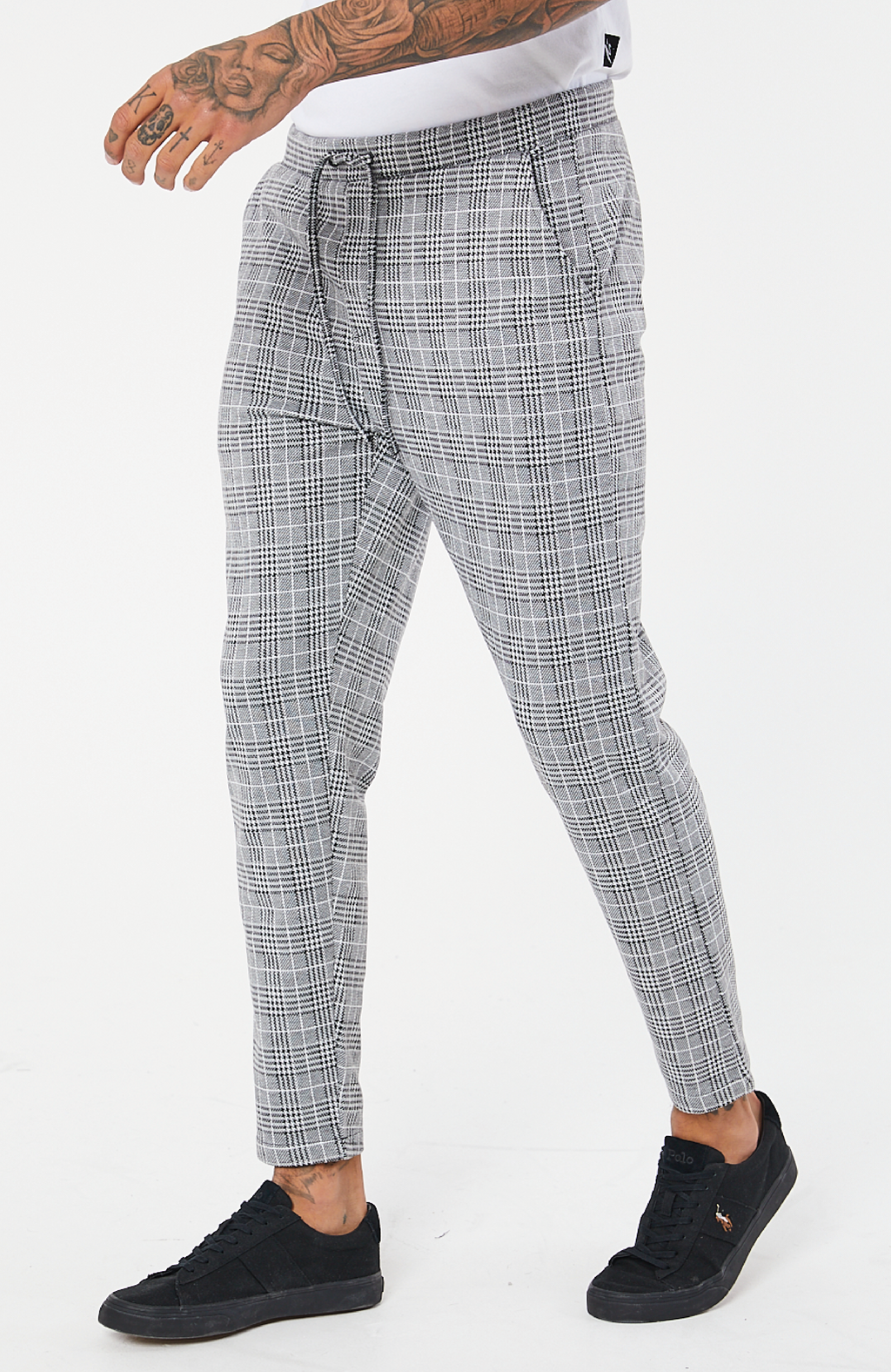 grey check joggers