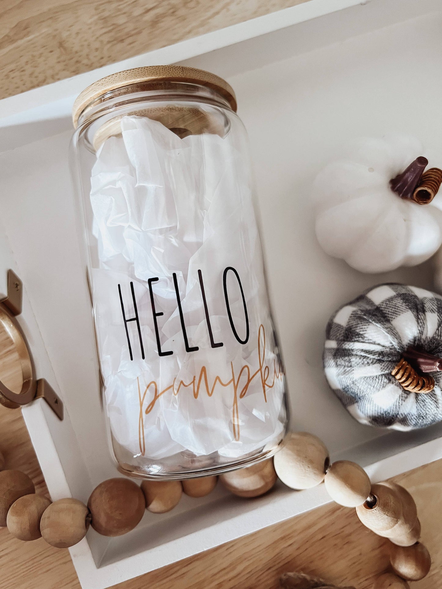 Glass Cup - Hello Pumpkin