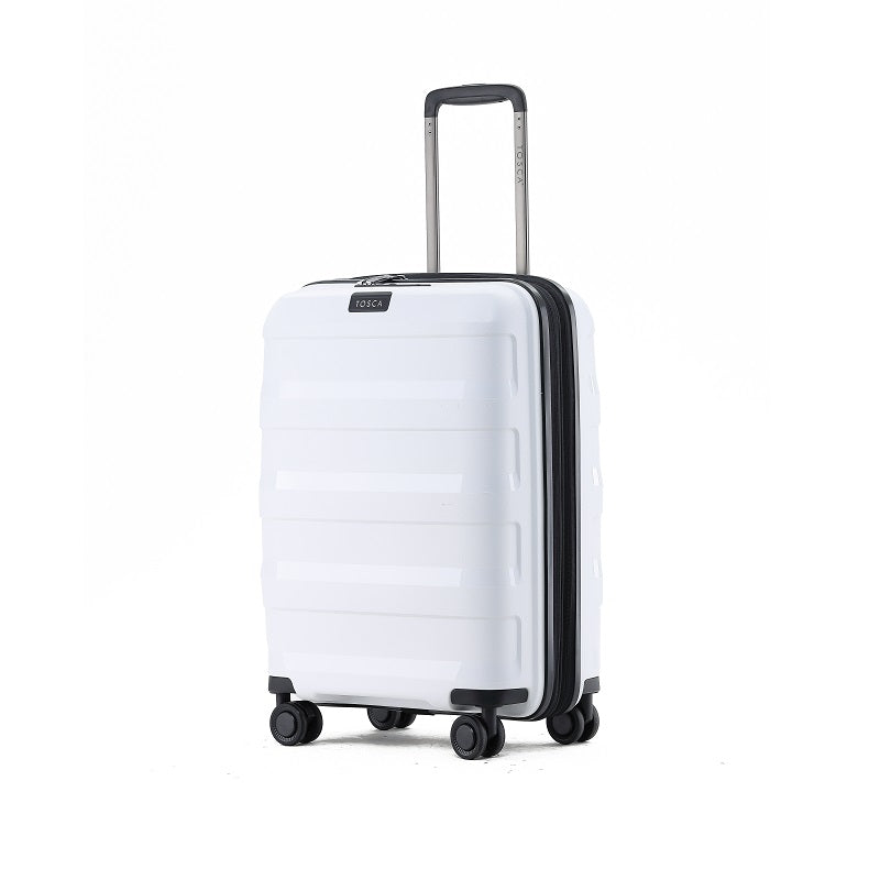 small white suitcase