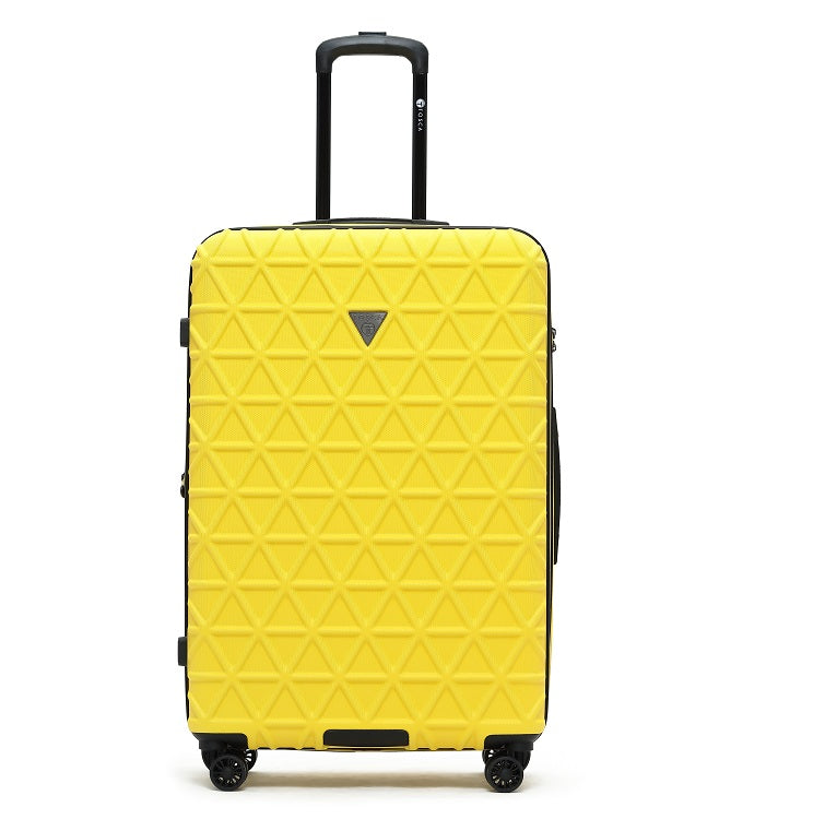 yellow hard suitcase