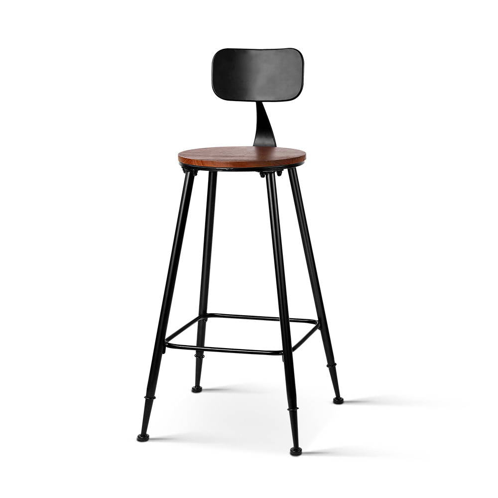 metal and wood bar stools with backs