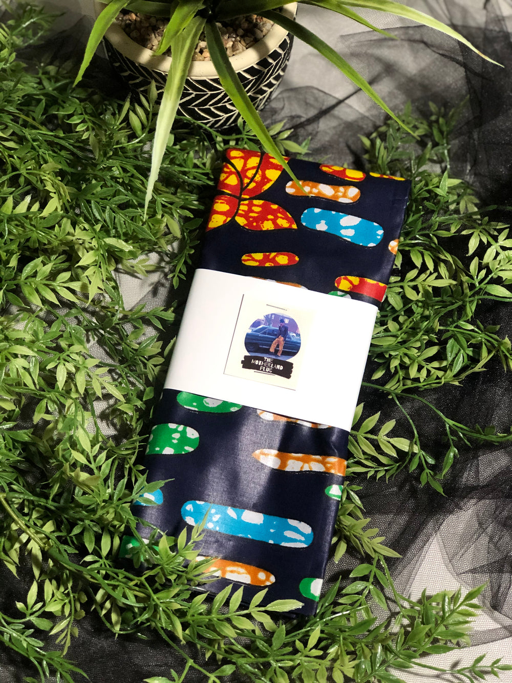 Marine African Print Headwrap