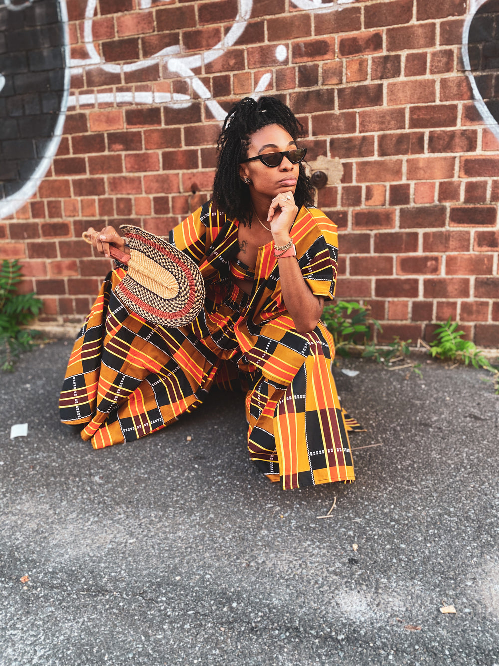Autumn Kente Palazzo Pants Set