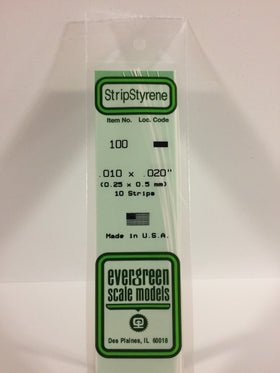 EVERGREEN EG137 0.75 x 4 mm Rectangular Section 10 Strips 