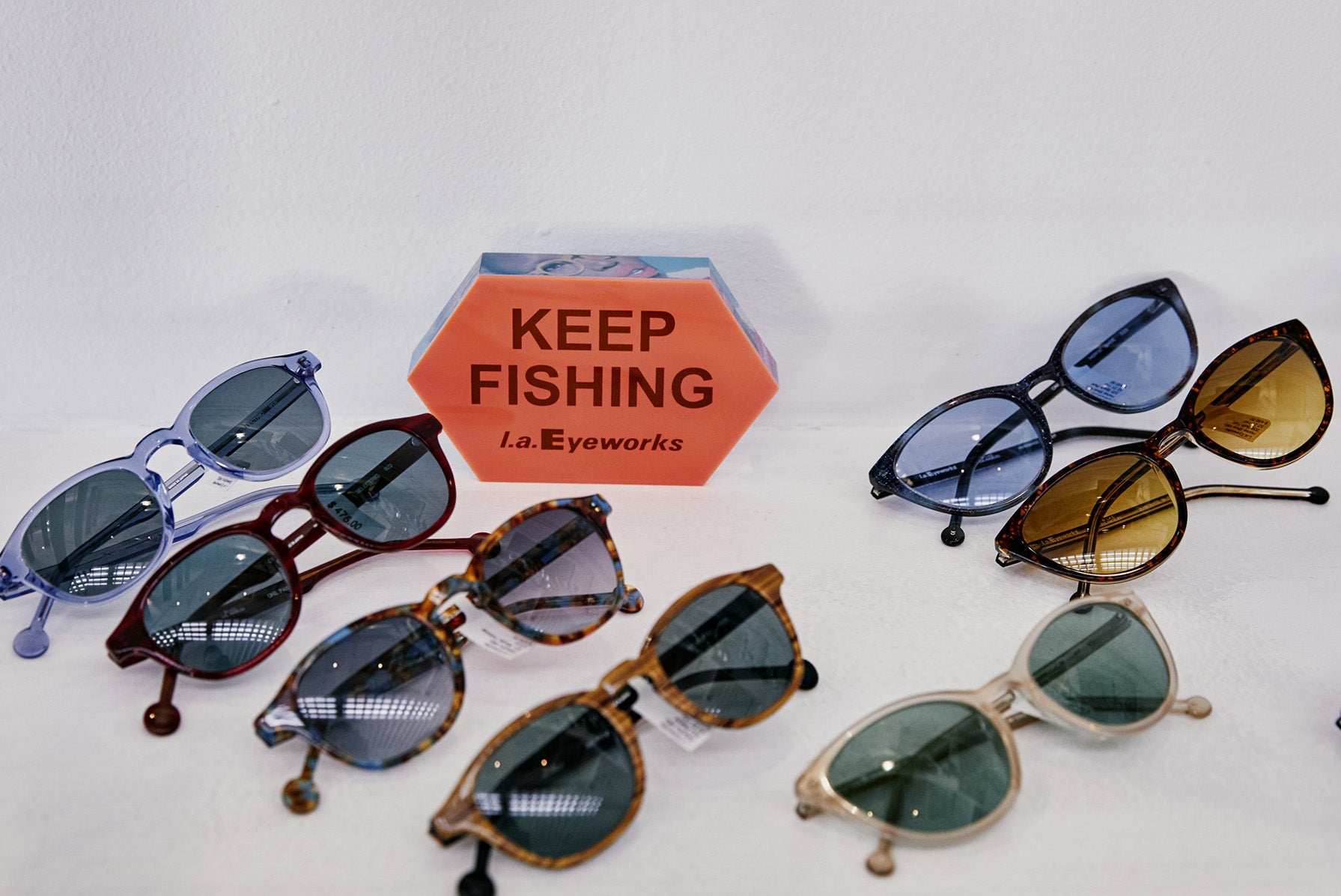 A collection of sunglasses at l.a.Eyeworks.