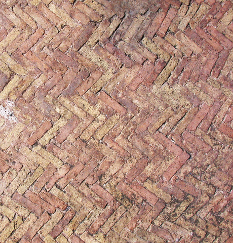 Herringbone in Roman brick road